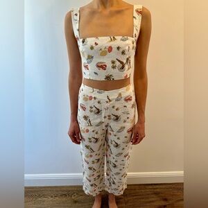 Reformation Linen Mara Two Piece Set Tropez Size 2